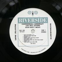 CANNONBALL ADDERLEY WITH BILL EVANS/KNOW WHAT I MEAN/RIVERSIDE OJC105 LP_画像2