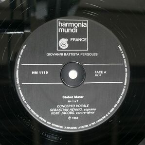 仏 ルネ・ヤーコプス/ペルゴレージ : スターバト・マーテル/HARMONIA MUNDI FRANCE HM1119 LPの画像2