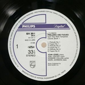 帯付き ジョン・ルイス/バッハ プレリュードとフーガ/PHILIPS 28PJ8 LPの画像2