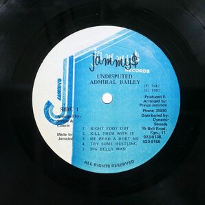 ADMIRAL BAILEY/UNDISPUTED/JAMMY’S NONE LPの画像2