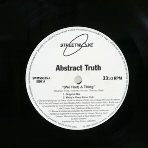 米 ABSTRACT TRUTH/(WE HAD) A THING/STREETWAVE MUSIC SWM500251 12の画像2
