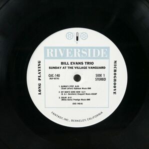 米 BILL EVANS/SUNDAY AT THE VILLAGE VANGUARD/RIVERSIDE OJC140 LPの画像2