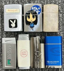 ●　Zippo　ライター　PLAYBOY　プレイボーイ　HOPE　あずまんが大王　Marlboro　MILD SEVEN　など　7点　おまとめ　