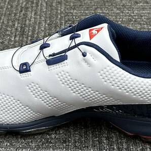 ● le coq sportif  ルコックスポルティフ ゴルフシューズ スパイク 27.5㎝ メンズ 靴 ダイヤル式 ホワイト ブルーの画像7