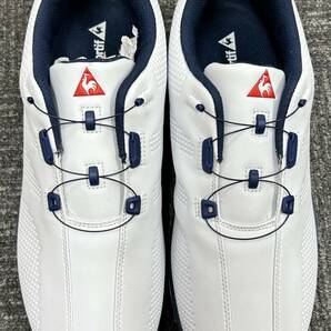 ● le coq sportif  ルコックスポルティフ ゴルフシューズ スパイク 27.5㎝ メンズ 靴 ダイヤル式 ホワイト ブルーの画像2