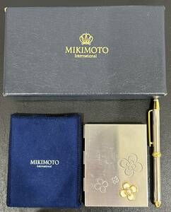 MIKIMOTO　ミキモト　ミラー　ボールペン　パール　手鏡　真珠　筆記具　文房具　2点　おまとめ