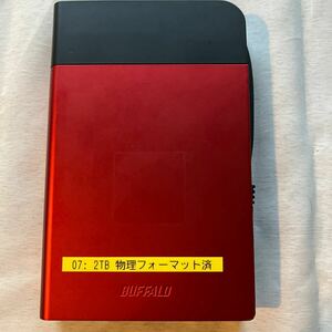 Buffalo ポータブルHDD 2TB 物理フォーマット済み