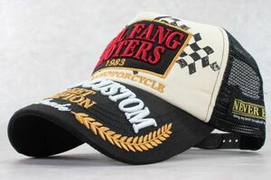 大きいサイズ EVIL FANG MOTORS Checkered Flag メッシュキャップ ブラック 　 XL 　帽子　メンズ レディース 　