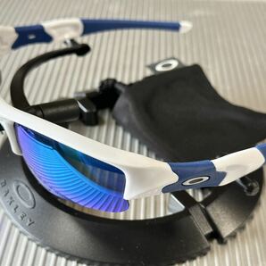 ★美品偏光★OAKLEY FLAK JACKET (A) ポリッシュドホワイト03-917J 63○20の画像2