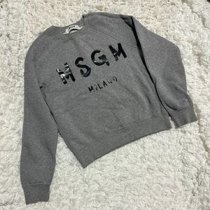 MSGM ロゴトレーナー　スウェット　エムエスジイエム　グレー　XS 裏起毛 ロゴ