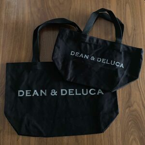 《新品》DEAN&DELUCA ディーン＆デルーカ トートバック ブラックカラー ロゴ S L 2点セット
