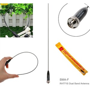 [エアバンド対応 144/430 逆SMA] 超軽量14g SMA-F 型 VHF/UHF Baofeng 中華ハンディ対応 フレキシブル アンテナ