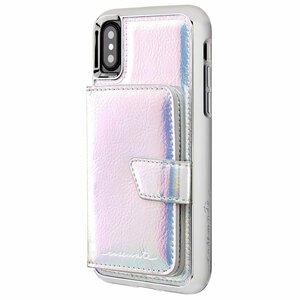 即決・送料込)B品【コンパクトミラー付き 手鏡いらずのiPhoneケース】iPhoneXS/X スマホケース Compact Mirror Case－Iridescent