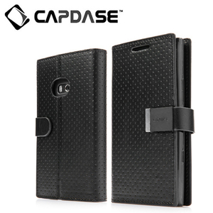 即決・送料込)【スタンド機能付き手帳型ケース】CAPDASE Nokia Lumia 900 Sider Polka Black/Black