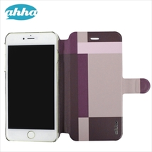 即決・送料込)【リバーシブルで色が変わる】ahha iPhone 6s Plus/6 Plus Dual Face Flip Case SYKES Purple Checker/Metallic Red_画像5