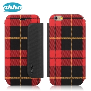 即決・送料込)【かわいいチェック柄ケース】ahha iPhone6s Plus/6 Plus CONRAN Fashion Flip Case Red Checker