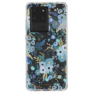 即決・送料込)【RiflePaperとのコラボケース】Case-Mate Galaxy S20 Ultra au SCG03 RIFLE PAPER - Garden Party-Blue