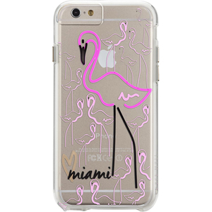 即決・送料込) Case-Mate iPhone 6s/iPhone 6 Hybrid Naked Tough City Print Miami Flamingo