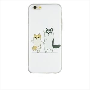 即決・送料込) がうがう！ iPhone6s/iPhone6 やわらか TPU ケース ダンシング ドッグ 1 DESIGN PRINTS Soft Clear Case Dancing Dog 1