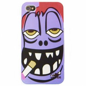 即決・送料込) YETTIDE iPhone 4S/4 Funny Face スリム ハードケース - Smokin' Boy Purple