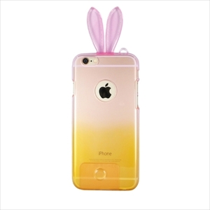 即決・送料込)【かわいい うさちゃん】がうがう！iPhone 6s Plus/6 Plus Rabbit TPU Case Pink/Yellow