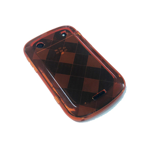 即決・送料込み)【ソフトケース】GauGau BlackBerry Bold 9900/9930 Check Design TPU Case Type2 Clear Orange