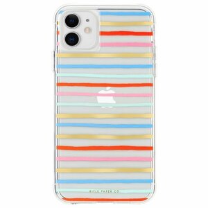 即決・送料込)【Rifle Paper Co】iPhone 11/iPhone XR 兼用 Case RIFLE PAPER - Happy Stripes