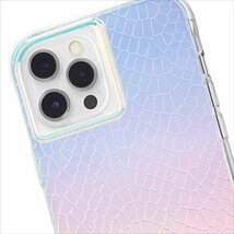 即決・送料込)【虹色に輝くスネークスキンをイメージ+抗菌仕様】Case-Mate iPhone 12 / iPhone 12 Pro 共用 Iridescent Snake w/ Micropel_画像3