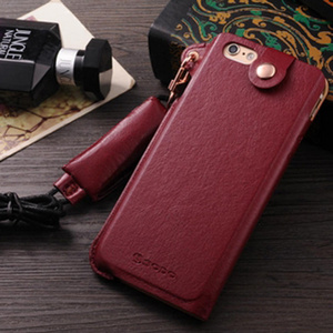 即決・送料込)【ネックストラップ付き】SODO iPhone6s Plus/6 Plus Sleeve Style Case with Red レザー調スリーブスタイルケース