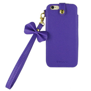 即決・送料込)【かわいいストラップ付き】SODO iPhone6s/6 Princess Case Purple スリーブスタイルケース