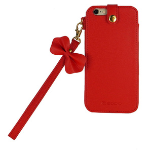 即決・送料込)【かわいいストラップ付き】SODO iPhone6s/6 Princess Case Red スリーブスタイルケース