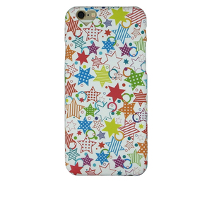 即決・送料込)【デザインプリントケース】ARU iPhone6s Plus/6 Plus DESIGN PRINTS Hard Rear Cover Colorful Stars White