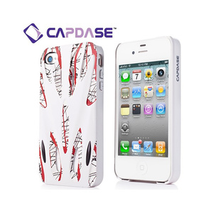 即決・送料込)【個性的なハードケース】CAPDASE iPhone 4/4S Karapace Jacket: Xtreme Thunder White/Red