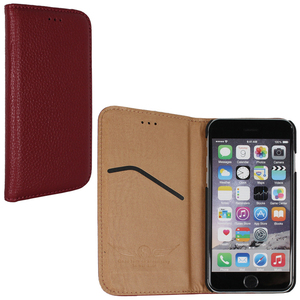 即決・送料込)【エンボスレザー調手帳型ケース】PREMIUM iPhone 6s Plus/6 Plus Emboss Leather Style Case Dark Red