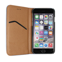 即決・送料込)【光沢レザー調手帳型ケース】PREMIUM iPhone 6s Plus/6 Plus Leather Style Case Blue_画像4