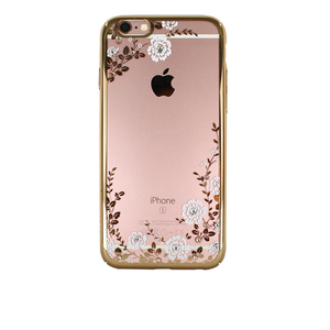 即決・送料込)【花柄 スワロフスキー付きケース】Kavaro iPhone6s Plus/6 Plus Flower Rear Cover Case White/Gold