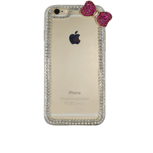 即決・送料込)【ラインストーン】Fashion iPhone 6s/6 デコレーションソフトケース ホット・ピンク