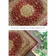 レッド ラグ 絨毯 トルコ製の 3畳 160×230cm ウィルトン織り ラグマット YBD461_画像4