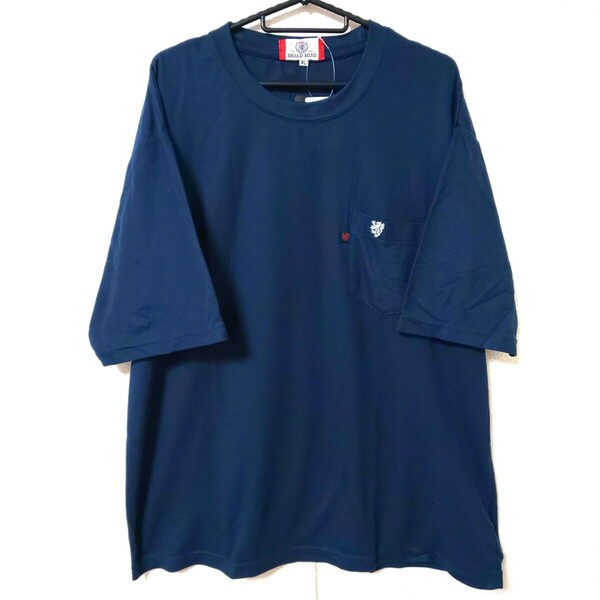 新品 4L BROAD MIND 半袖 Tシャツ ネイビー 大きいサイズ 胸ポケット 3XL トップス 紺 半袖Tシャツ