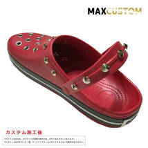 クロックス crocs パンク カスタム クロックバンド 赤 22cm-26cm crocband pepper punk custom MAXCUSTOM ジビッツ_画像4