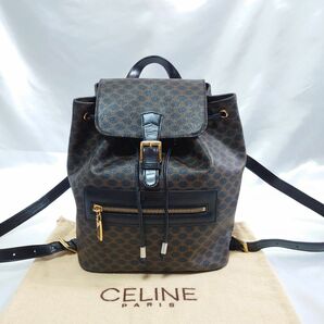 極美品 CELINE マカダム柄 希少カラー バックパック リュックサック リュックサック