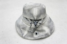 美品 HAMCUSハムカス GEO BUCKET HAT HS CARBONIZED バケット ハット 帽子 変形デザイン 染め加工 416O_画像4