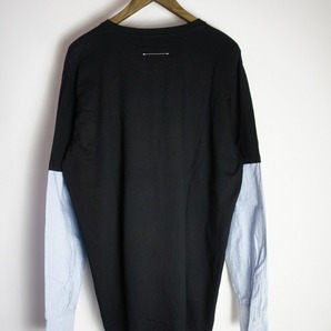 国内正規 美品19SS MM6 Maison Margiela エムエムシックス メゾン マルジェラ シャツ 切り替え Tシャツ S32GC0505 XS 本物 黒123O▲の画像2