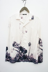 19SS CHRISTIAN DADAクリスチャン ダダ × 荒木経惟アラーキー LAMENTS OPEN COLLAR SHIRT CDM-19W-0209 長袖シャツ レーヨン 総柄1225N▲