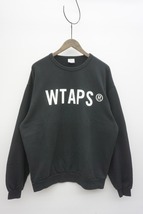 正規 21AW WTAPS ダブルタップス WTVUA ロゴ クルーネック スウェット シャツ トレーナー 212ATDT-CP01S 黒 XL 本物 216O▲_画像1