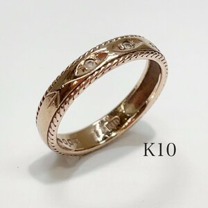  beautiful goods K10 diamond ring approximately 5 number approximately 1.7g ring 10 gold 417 10K diamond precious metal stamp lady's accessory jewelry pink gold 