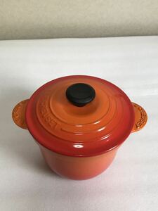 LE CREUSET ルクルーゼ ココット・エブリィ 両手鍋 鉄鍋 蓋18cm、鍋16cm、調理器具 中古品