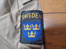 スウェーデン軍　半袖シャツ　３８サイズ(Mサイズ相当)　国連ワッペン　送230円可能　使用感少なめ ベージュ_画像4