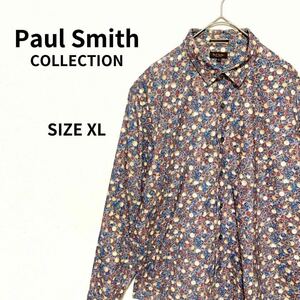 【美品】Paul Smith COLLECTION ポールスミスコレクション　長袖シャツ　ブラウス　総柄　アルファベット柄　大きいサイズ XL