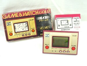 1000円スタート ゲームウォッチ ヘルメット GAME&WATCH HELMET CN-07 ゴールド Nintendo 本体 箱 取扱説明書 昭和レトロ 当時物 3 ZZ30035